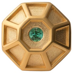 18 Carat Yellow Gold Vermeil and Green Tourmaline Birthstone Pendant