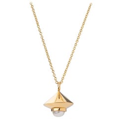 18 Carat Yellow Gold Vermeil and Pearl Birthstone Pendant