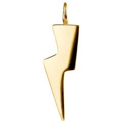 18 Carat Yellow Gold Vermeil Lightning Bolt Charm