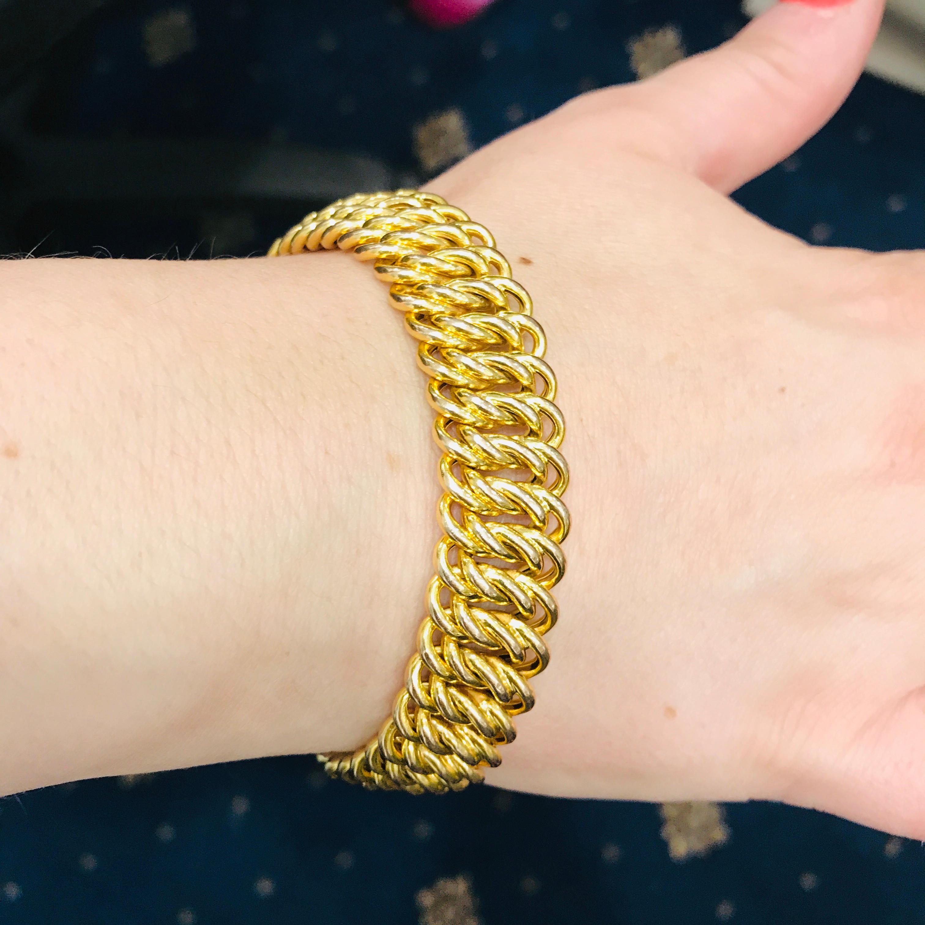 double curb bracelet gold