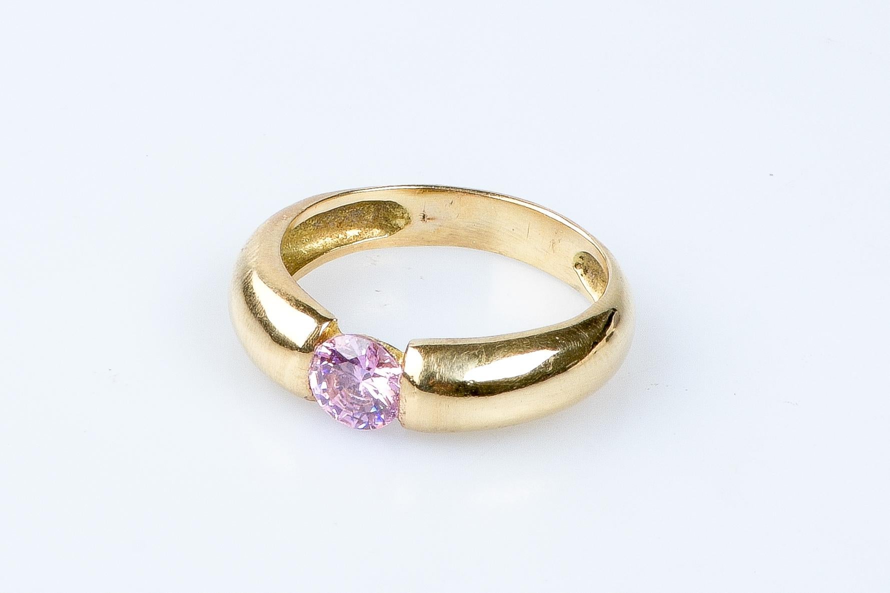 18 carat yellow gold zirconium oxide ring  For Sale 5