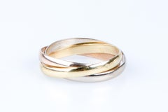 18 carat yellow, pink and white gold alliance