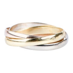 18 carat yellow, pink and white gold alliance