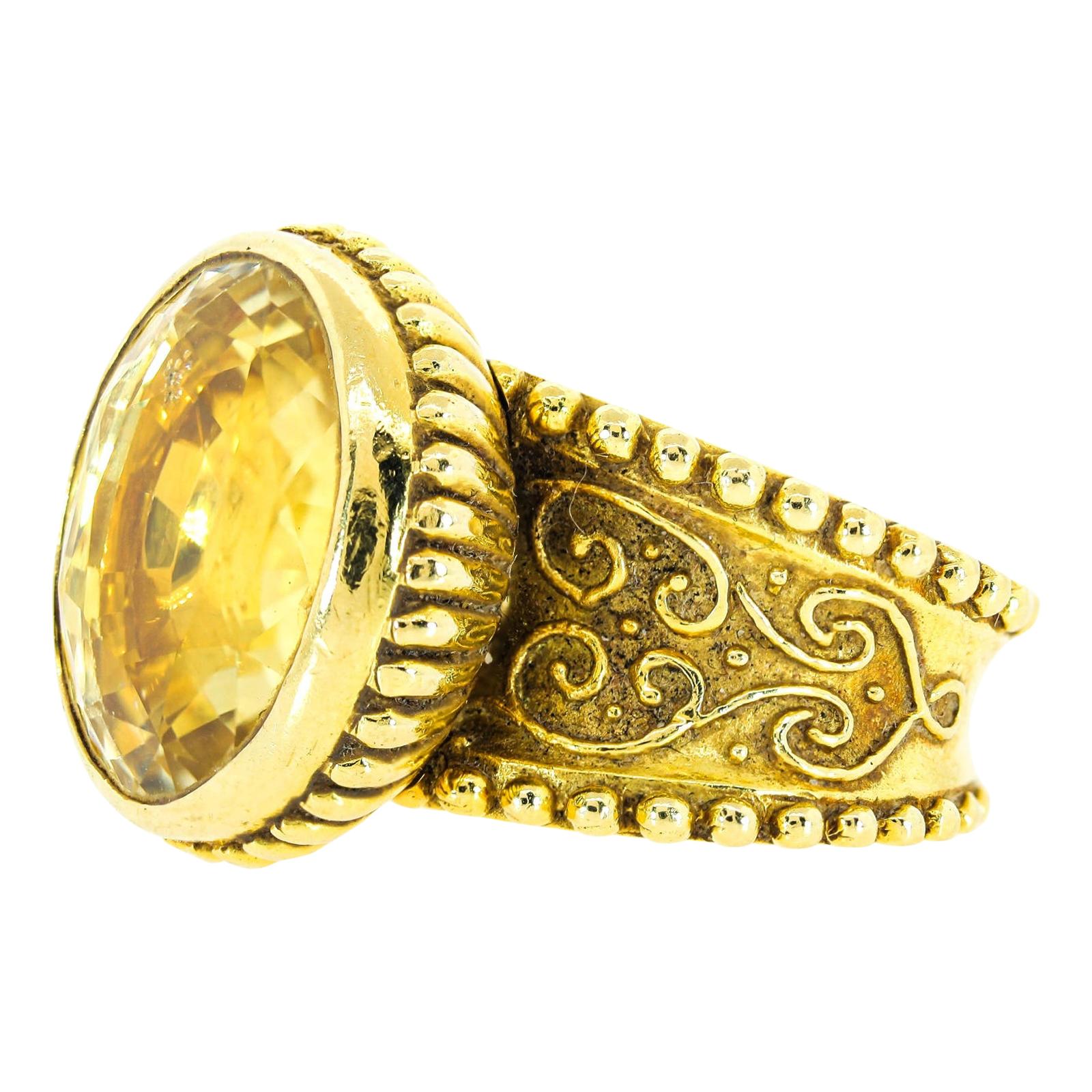 18 Carat Yellow Sapphire Gold Ring by Cynthia Bach