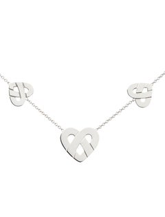 18 Carats Gold Necklace, White Gold, Coeur Entrelacé Collection