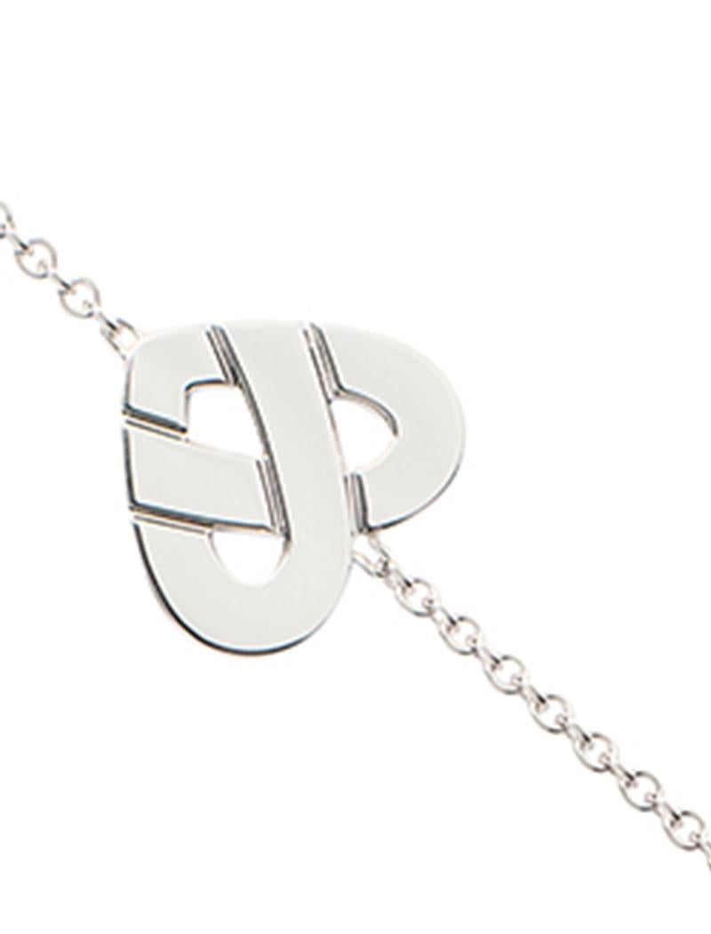 Modern 18 Carats Gold Necklace, White Gold, Coeur Entrelacé Collection For Sale