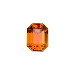 1.8 Carats Intense Orange Color Madeira Citrine Emerald Cut Gemstone for Jewelry