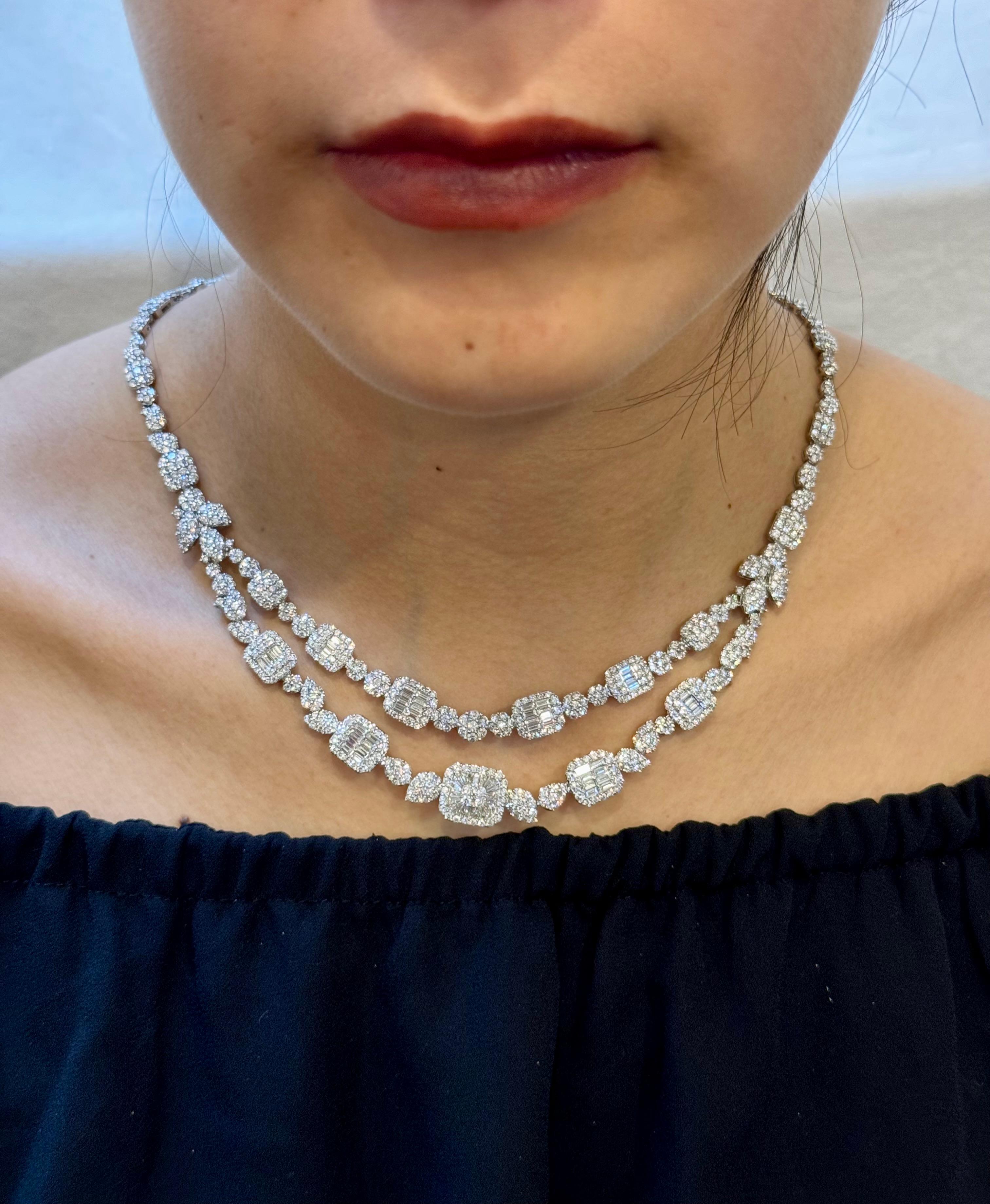 18 Carats VS E Quality Diamond 18 Karat White Gold Necklace Bridal Brand New en vente 10
