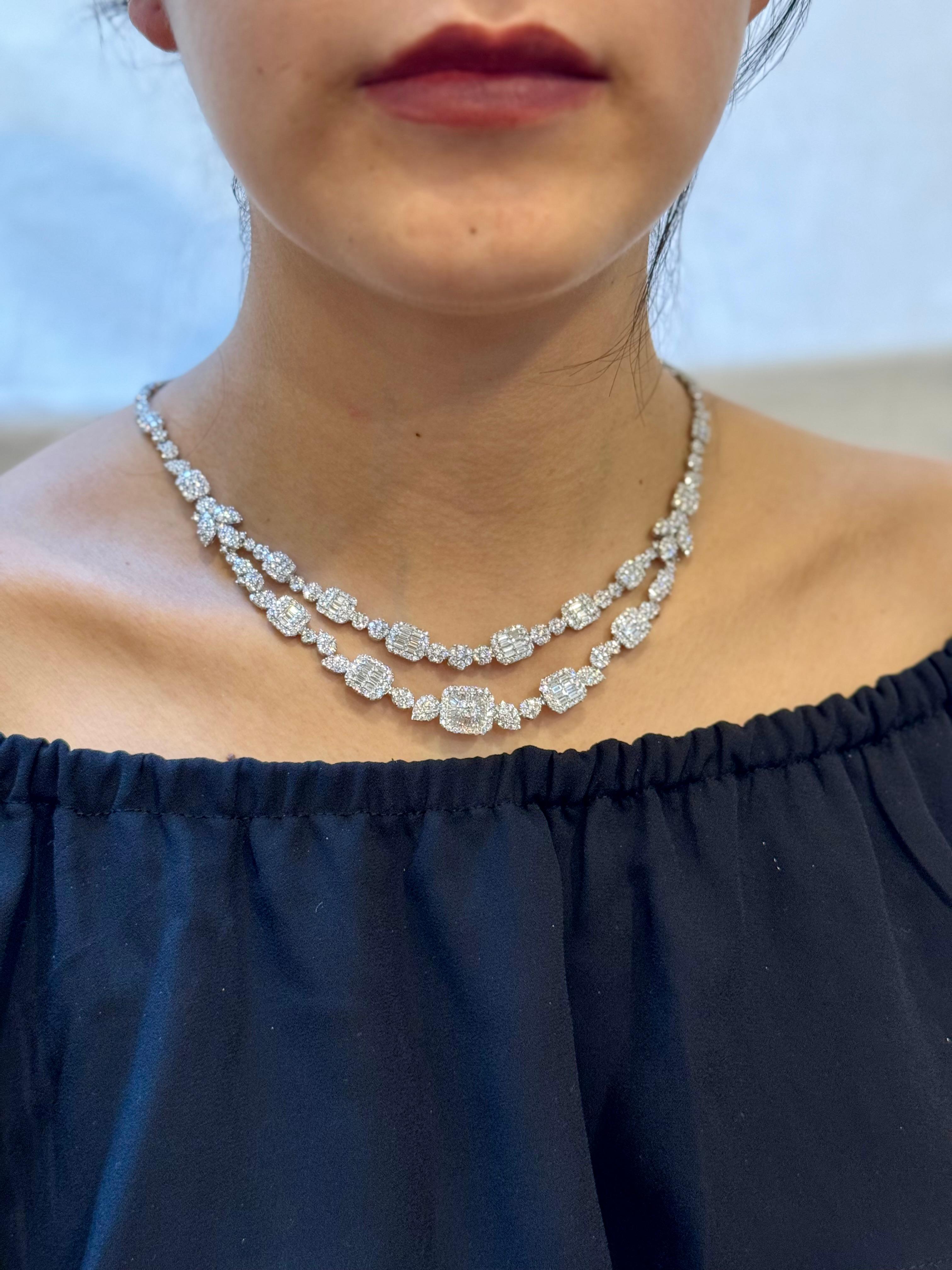 18 Carats VS E Quality Diamond 18 Karat White Gold Necklace Bridal Brand New en vente 11