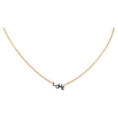 18 carats yellow and white gold Love necklace