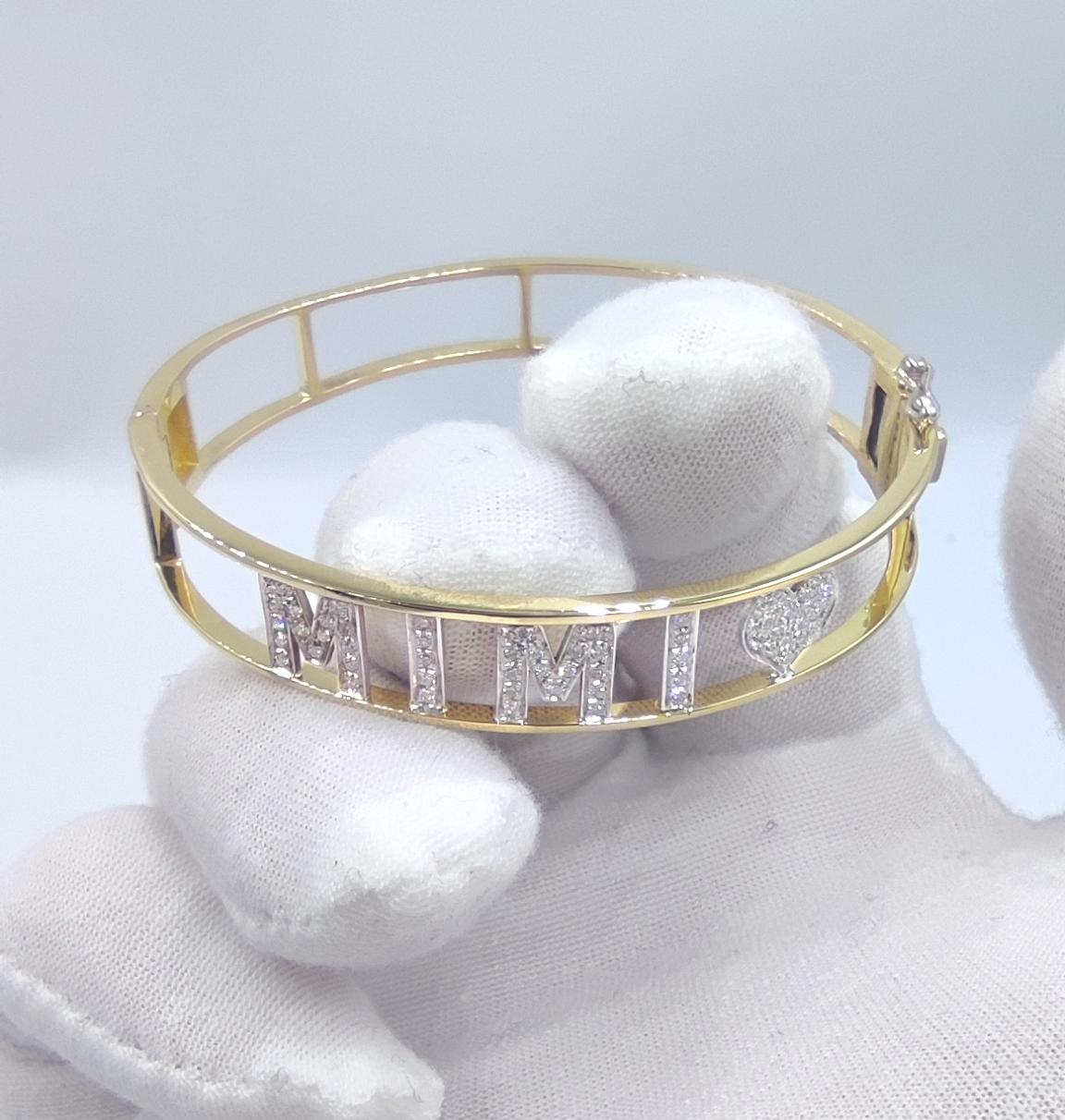 Modern 18 Carats Yellow Gold Diamond Bracelet Customizable Made in Italy Antinori For Sale