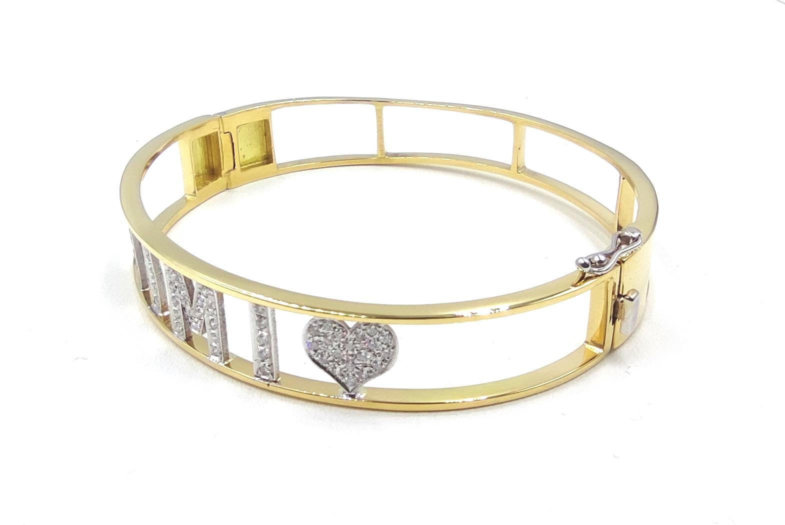 18 Carats Yellow Gold Diamond Bracelet Customizable Made in Italy Antinori For Sale 1