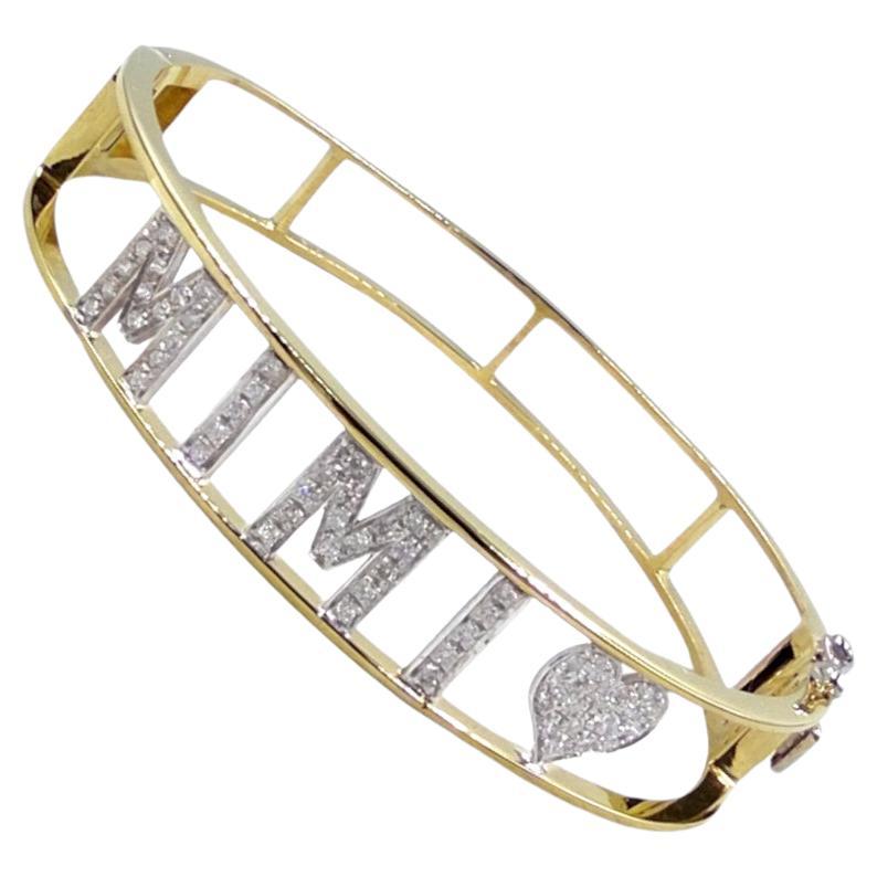 Bracelet personnalisable en or jaune 18 carats et diamants Antinori, fabriqué en Italie