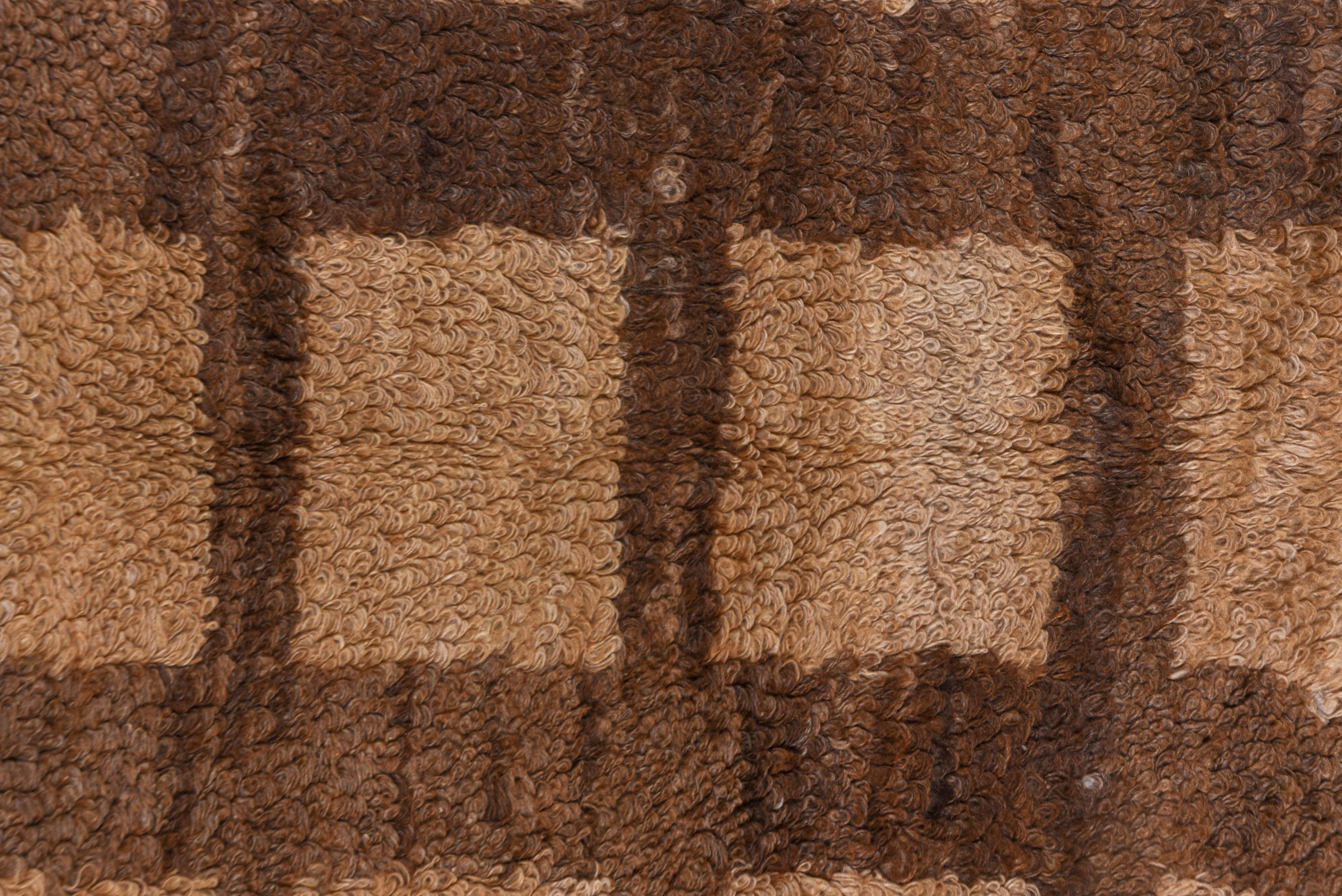 Wool 18 Cell Brown and Khaki Turkish Tulu For Sale
