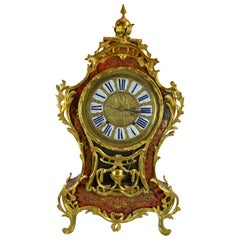 18th Century French Louis XV Boulle and Gilt Bronze Bracket Clock