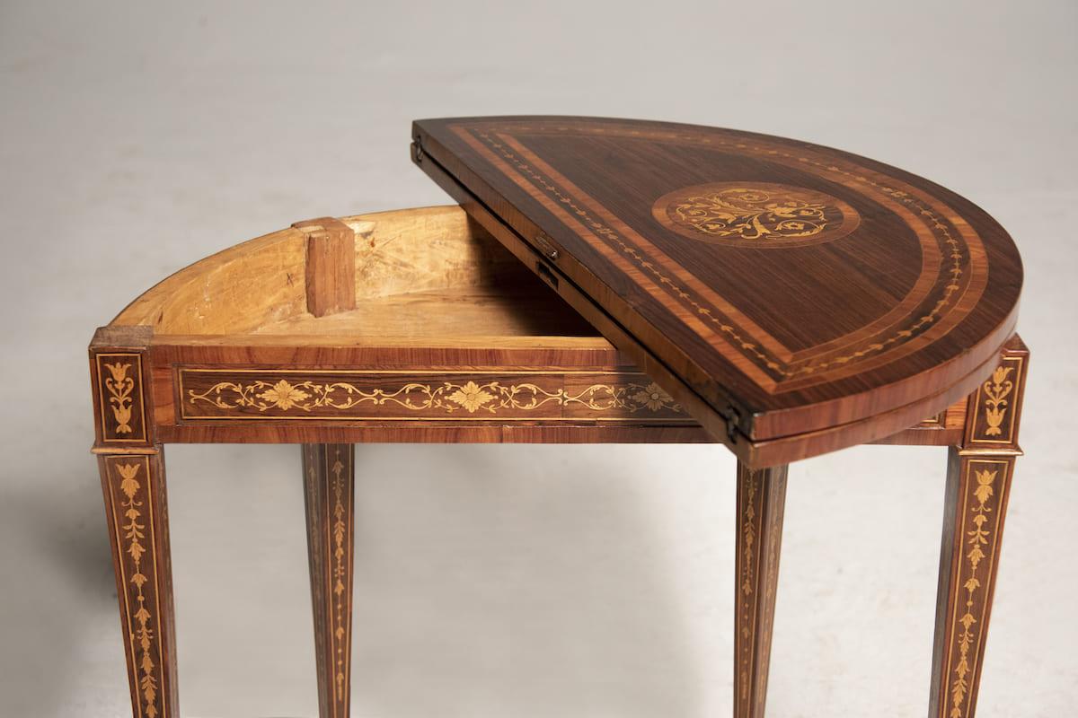 18° Century French Signed Jacob Freres Rue Meslee Half-Moon Inlaid Table Console 6