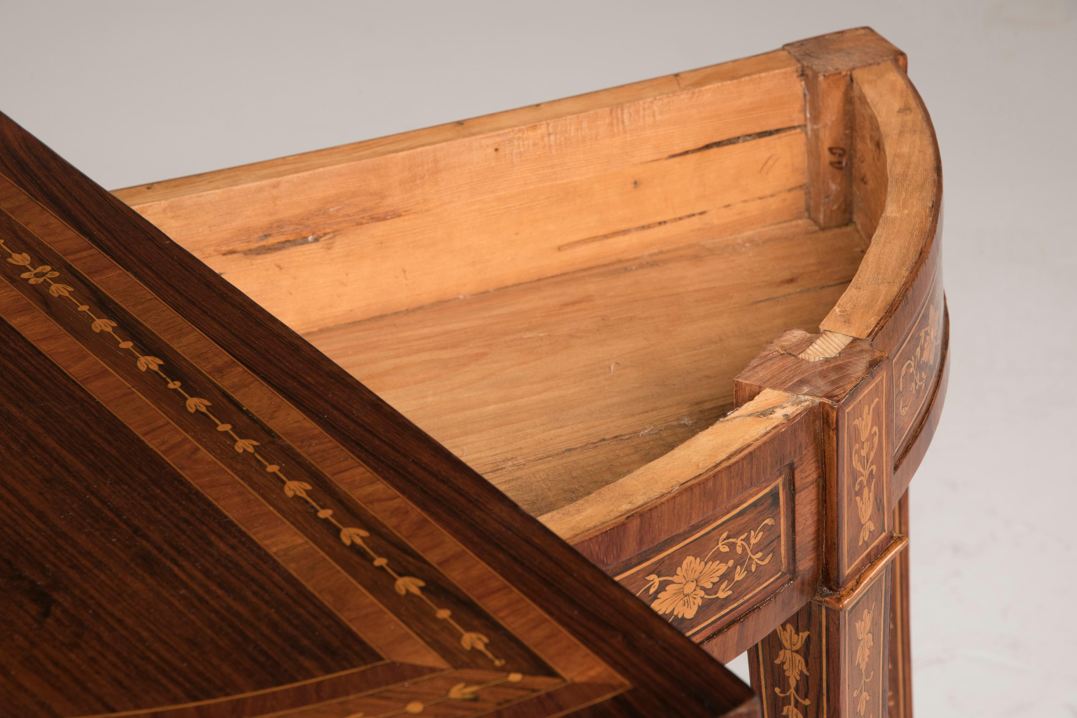 18° Century French Signed Jacob Freres Rue Meslee Half-Moon Inlaid Table Console 3