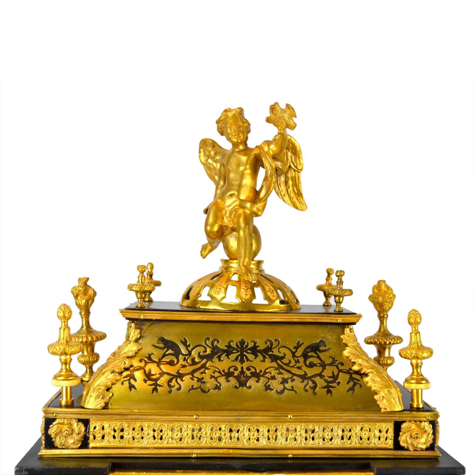 18thC Louis XV Boulle and Gilt Bronze Bracket Clock by Michel  6