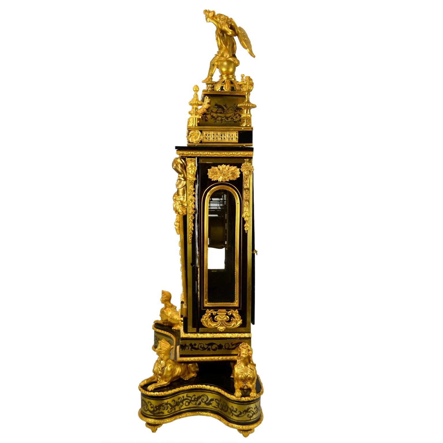 Brass 18thC Louis XV Boulle and Gilt Bronze Bracket Clock by Michel 