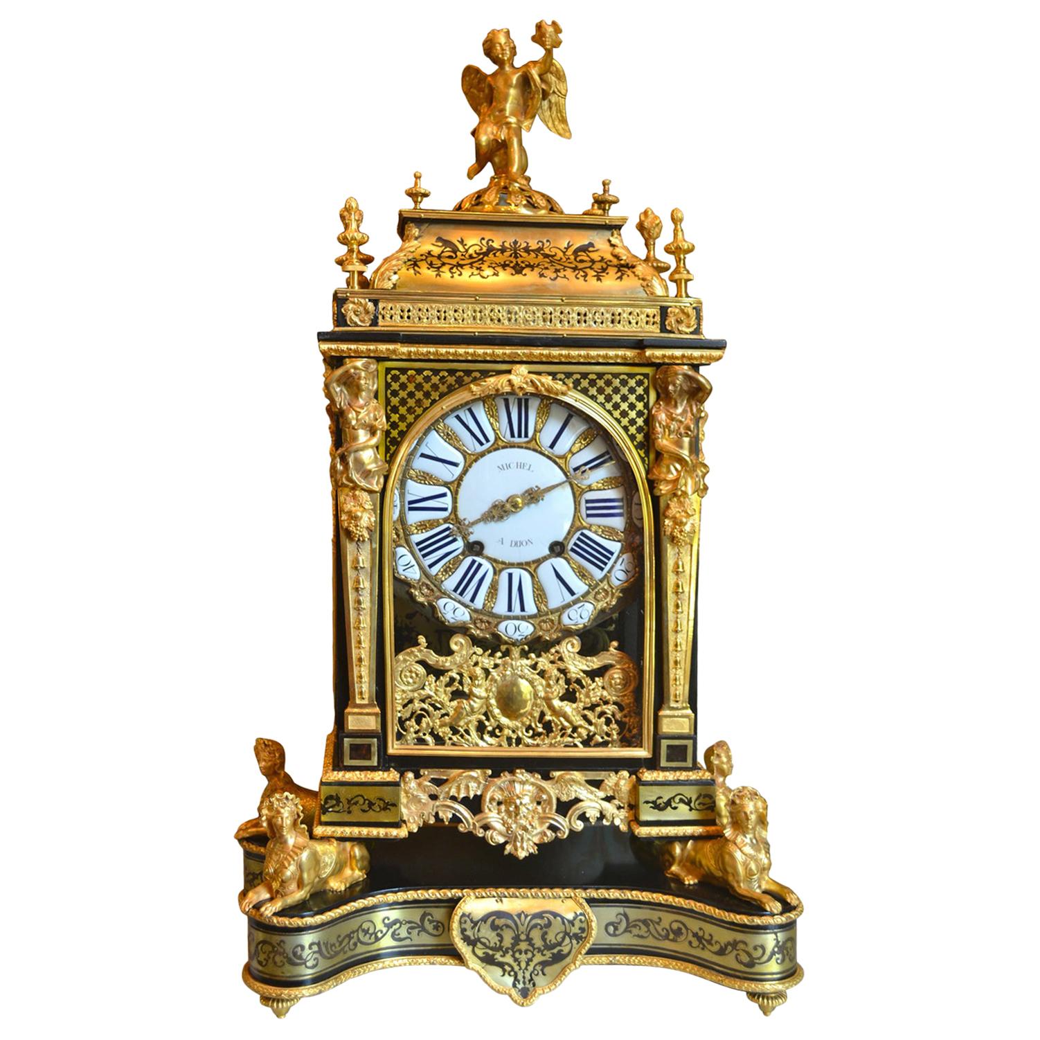 18thC Louis XV Boulle and Gilt Bronze Bracket Clock by Michel 