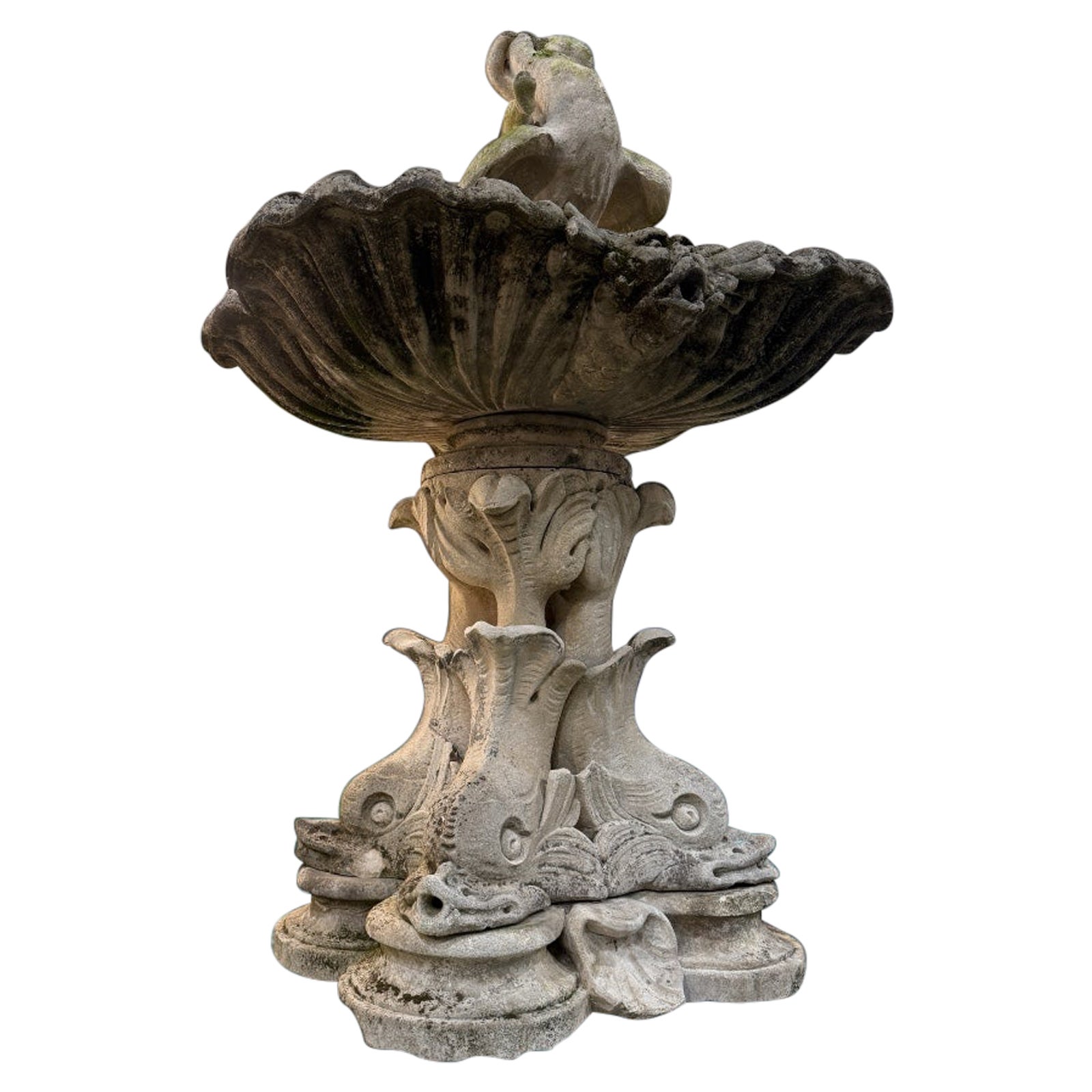 18' Century Monumental Italian Water Fountain with Delphine Sculptures