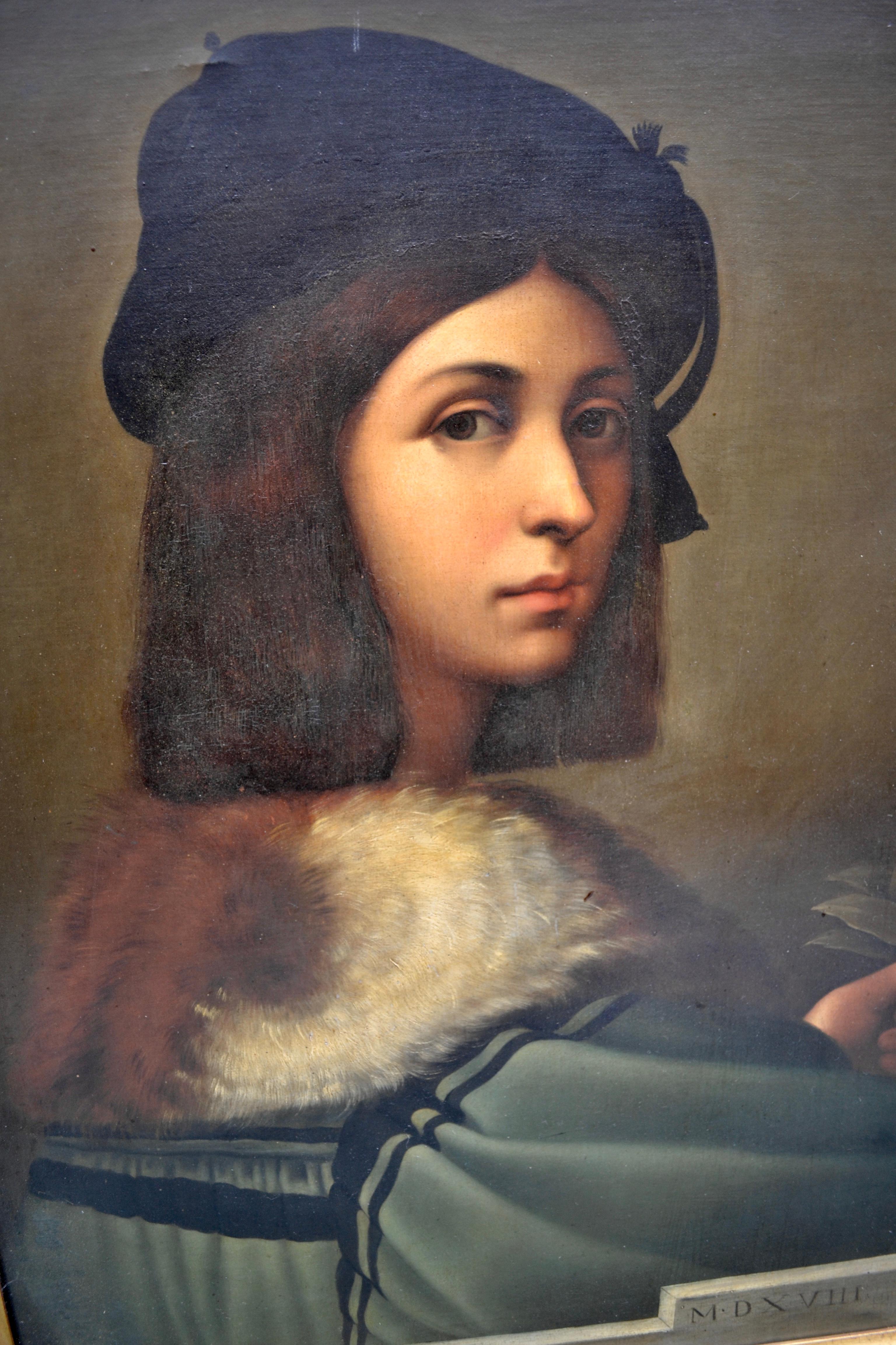 Peinture à l'huile du 18e siècle représentant le violoniste d'après Raphaël/Sebastiano Del Piombo 3
