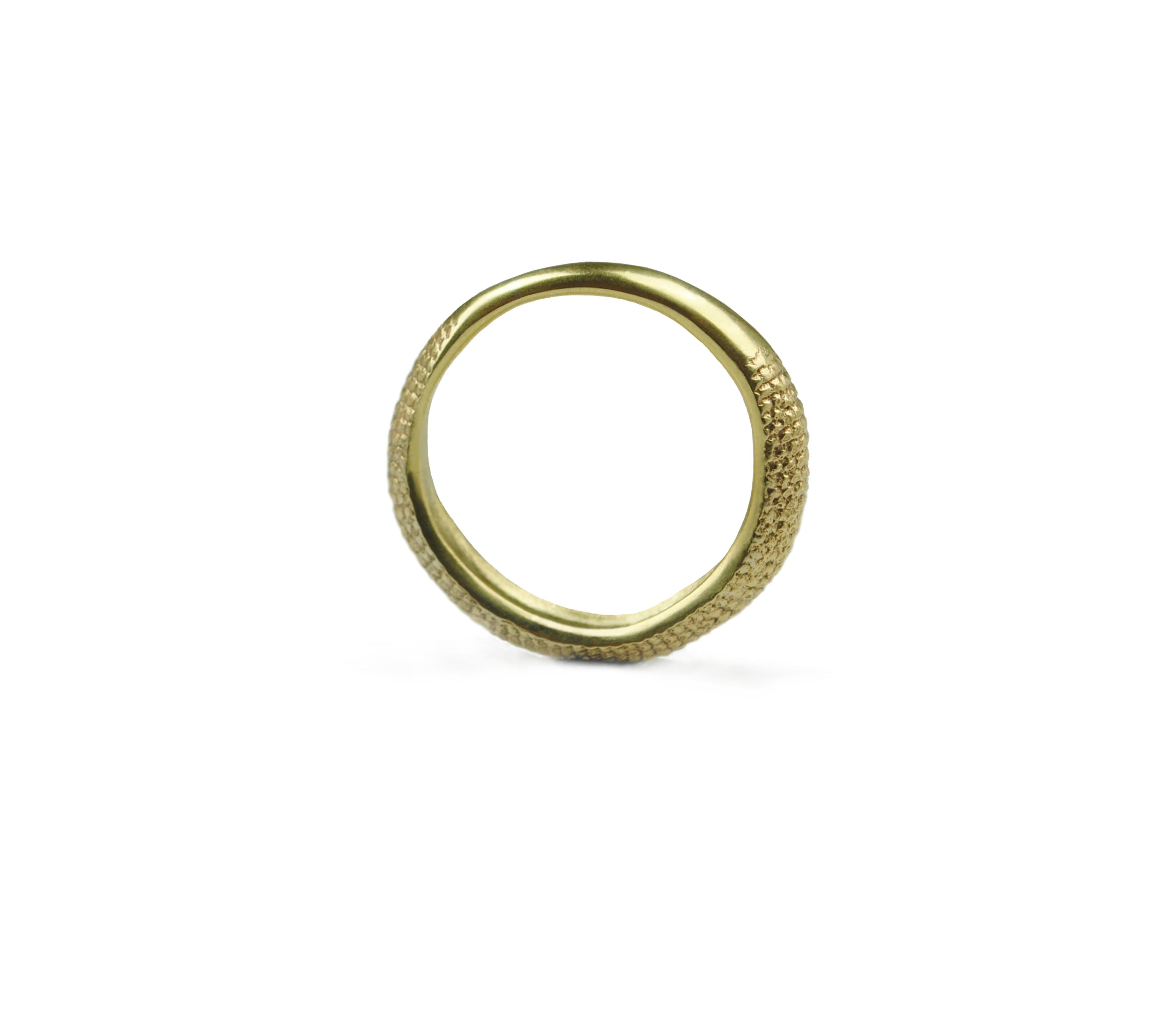 Artist 18 ct Gold Rat Tail Band Ring For Sale