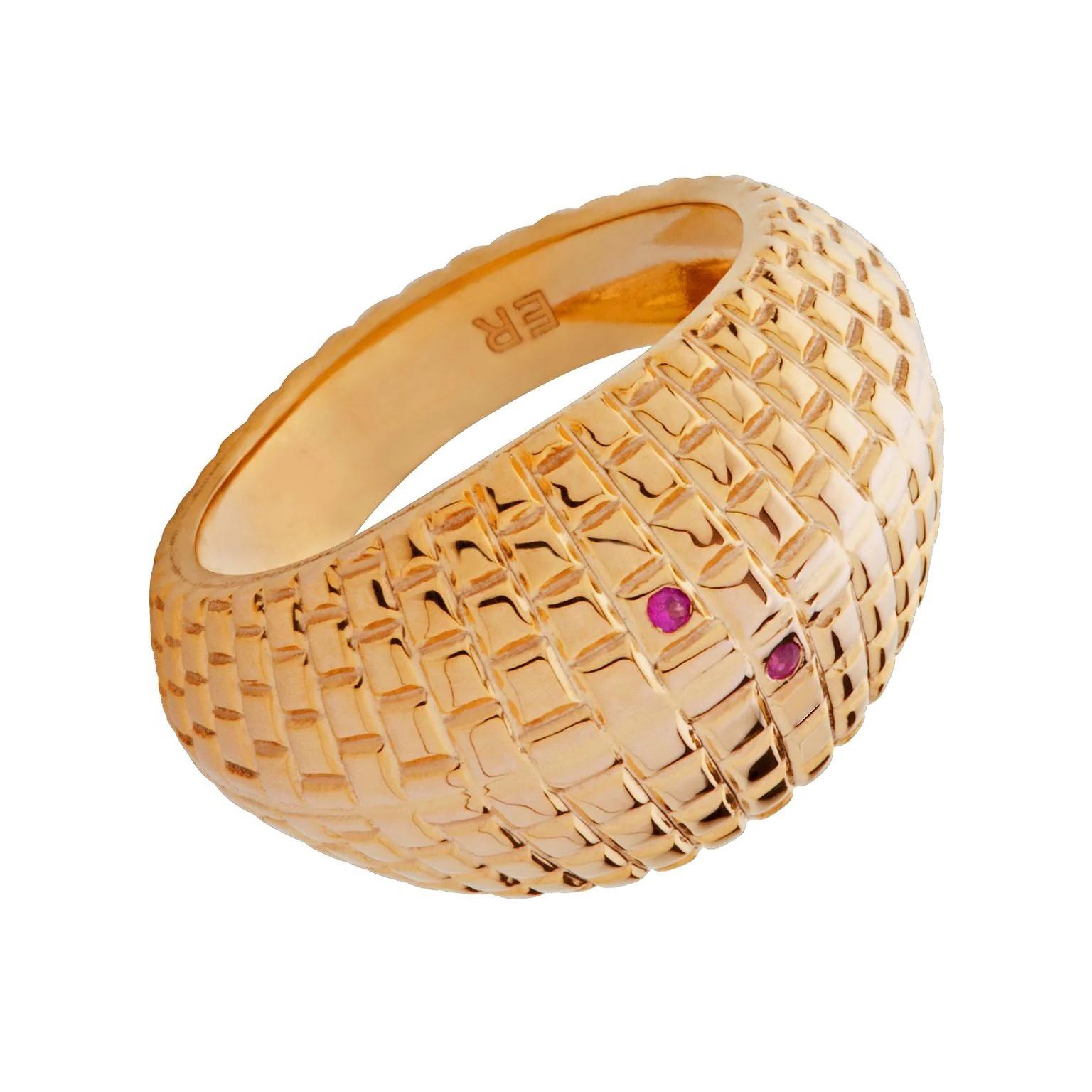 For Sale:  18 k Gold Ruby Yellow Brick Road Ring by Elizabeth Raine 2