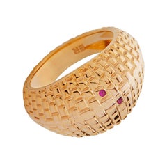 18 k Gold Ruby Yellow Brick Road Ring by Elizabeth Raine