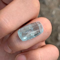 Gema de aguamarina natural azul cielo de 18 Ct, tallada en forma de pan de azúcar, para joyería, 20 mm