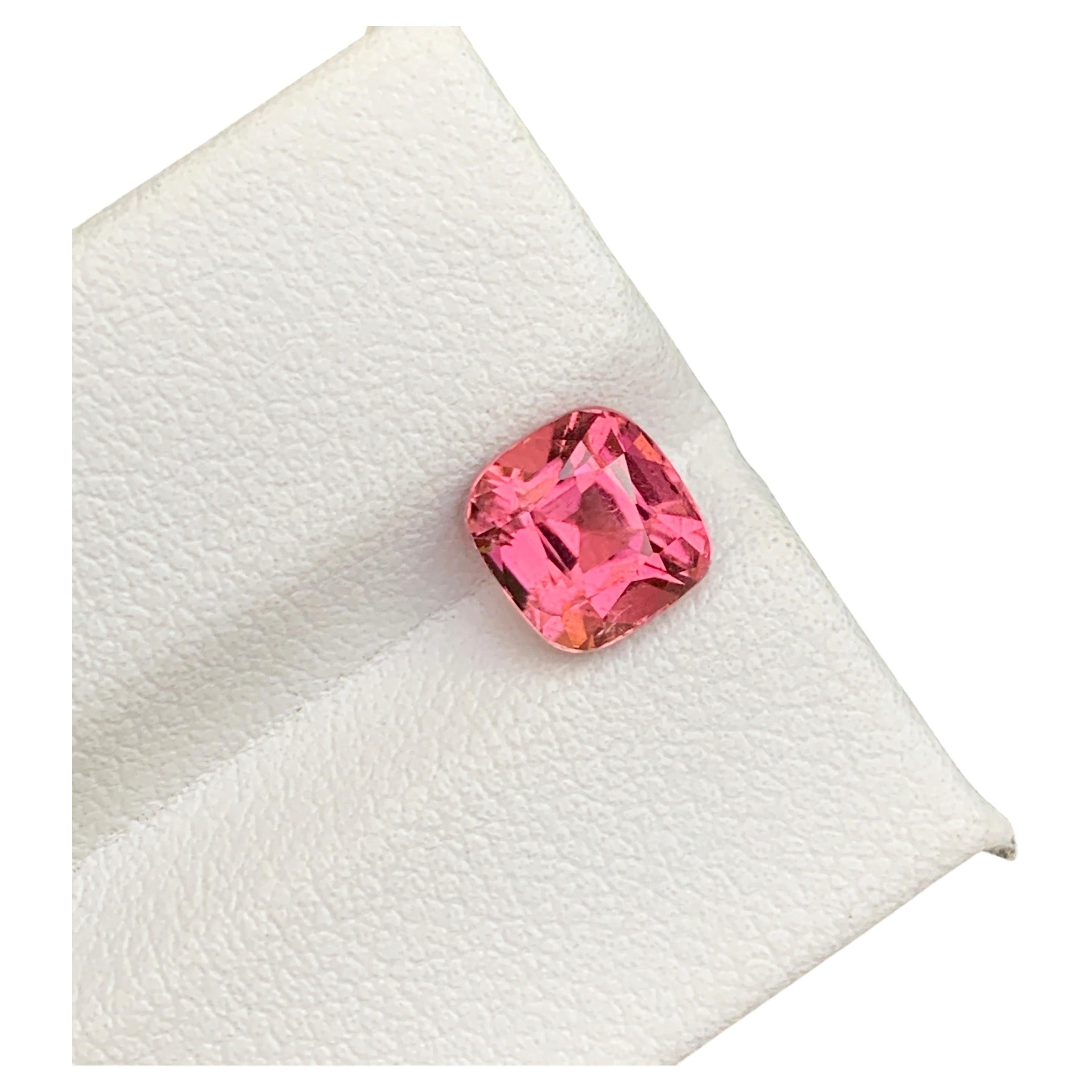 1.8 cts Natural Pink Tourmaline Gemstone Square Cushion Cut for Jewellery 7mm