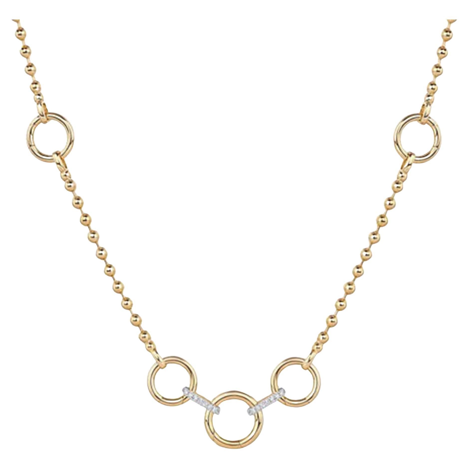 18 Diamond 14K (or 18k upon request) Yellow Gold Link Necklace