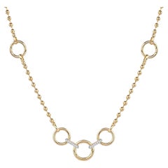 18 Diamond 14K (or 18k upon request) Yellow Gold Link Necklace