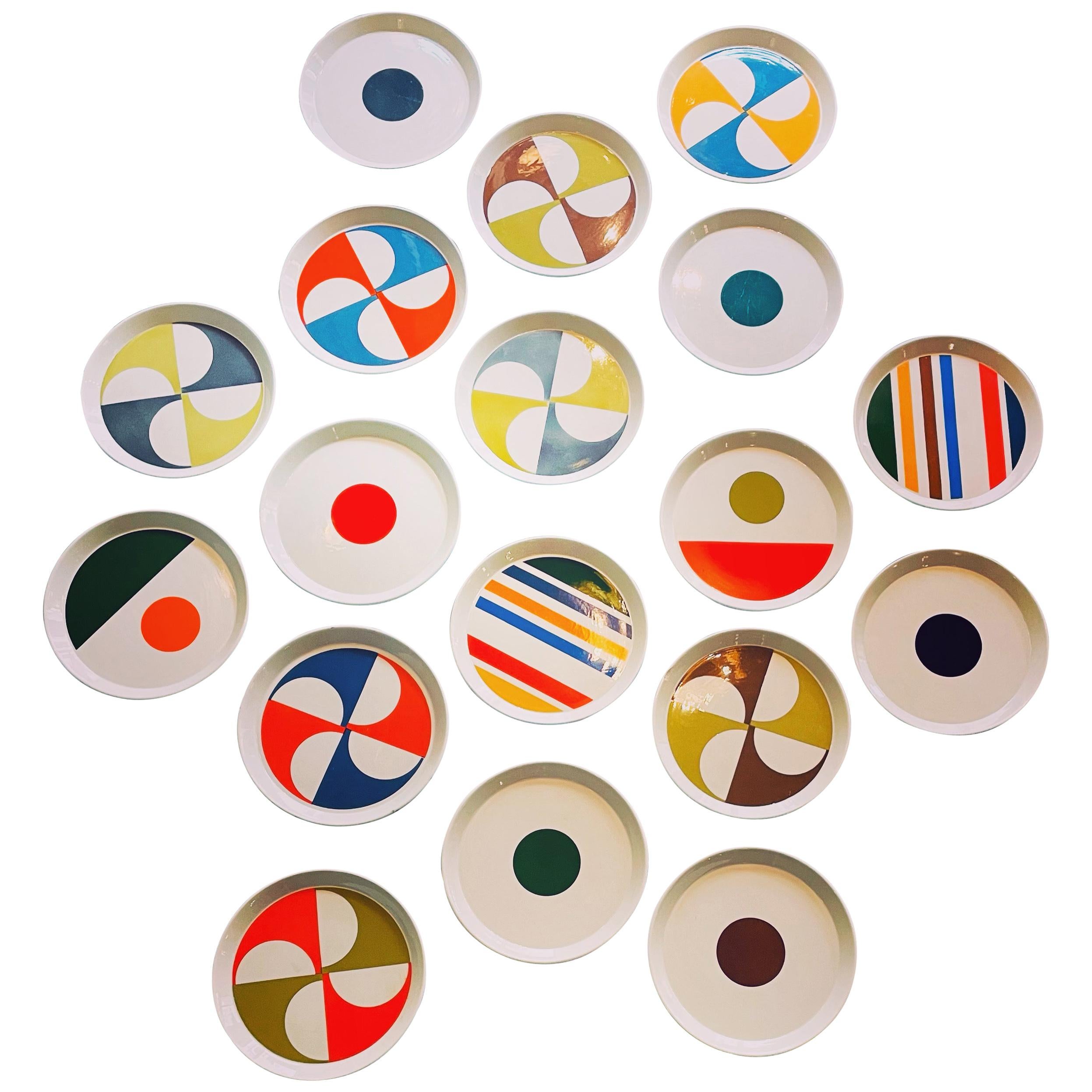 18 Gio Ponti Ceramiche Pozzi Pottery Plates, Italy, 1967