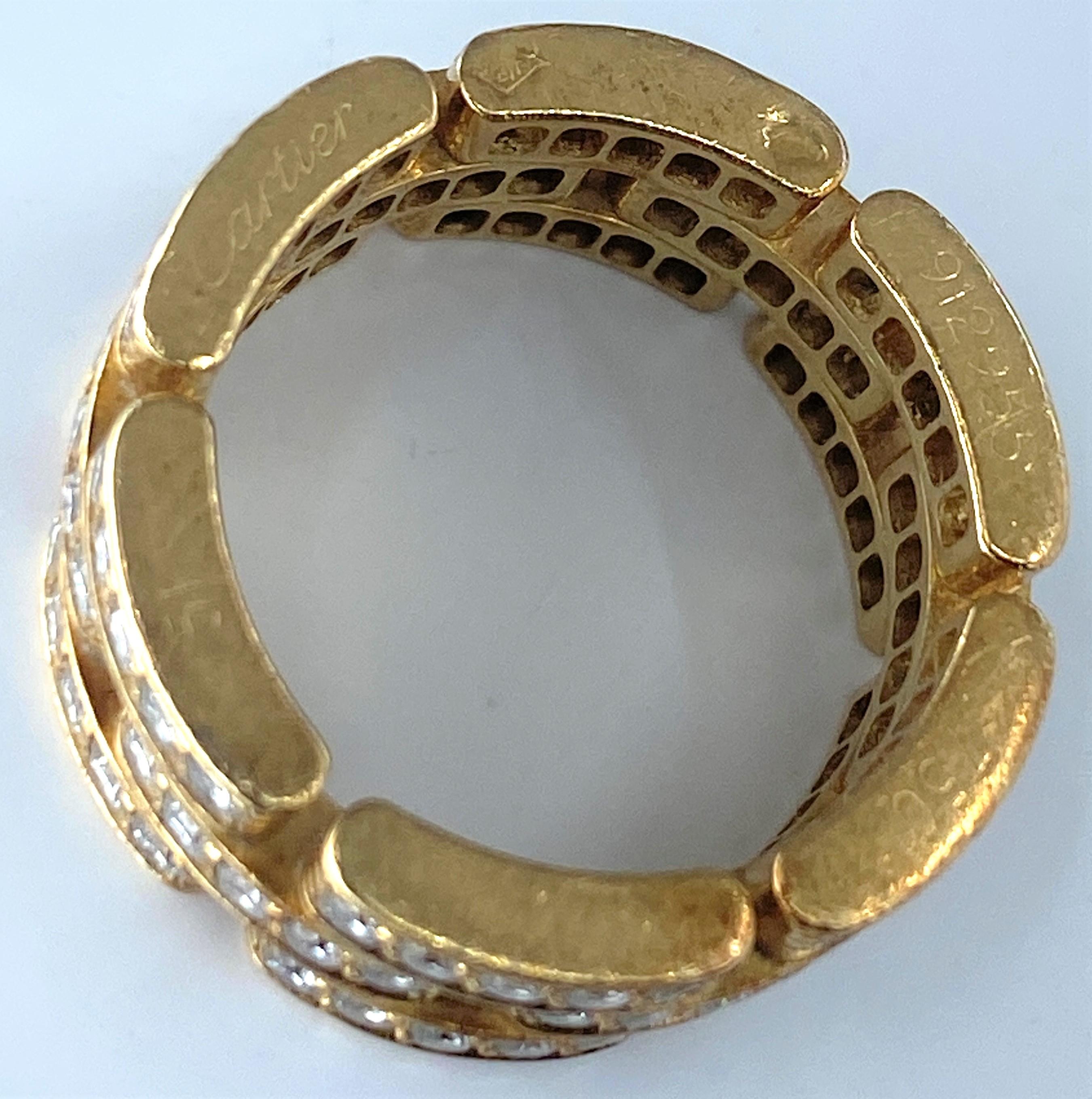 18 gold ring, panther link signed CARTIER  In Good Condition For Sale In VERSAILLES, FR