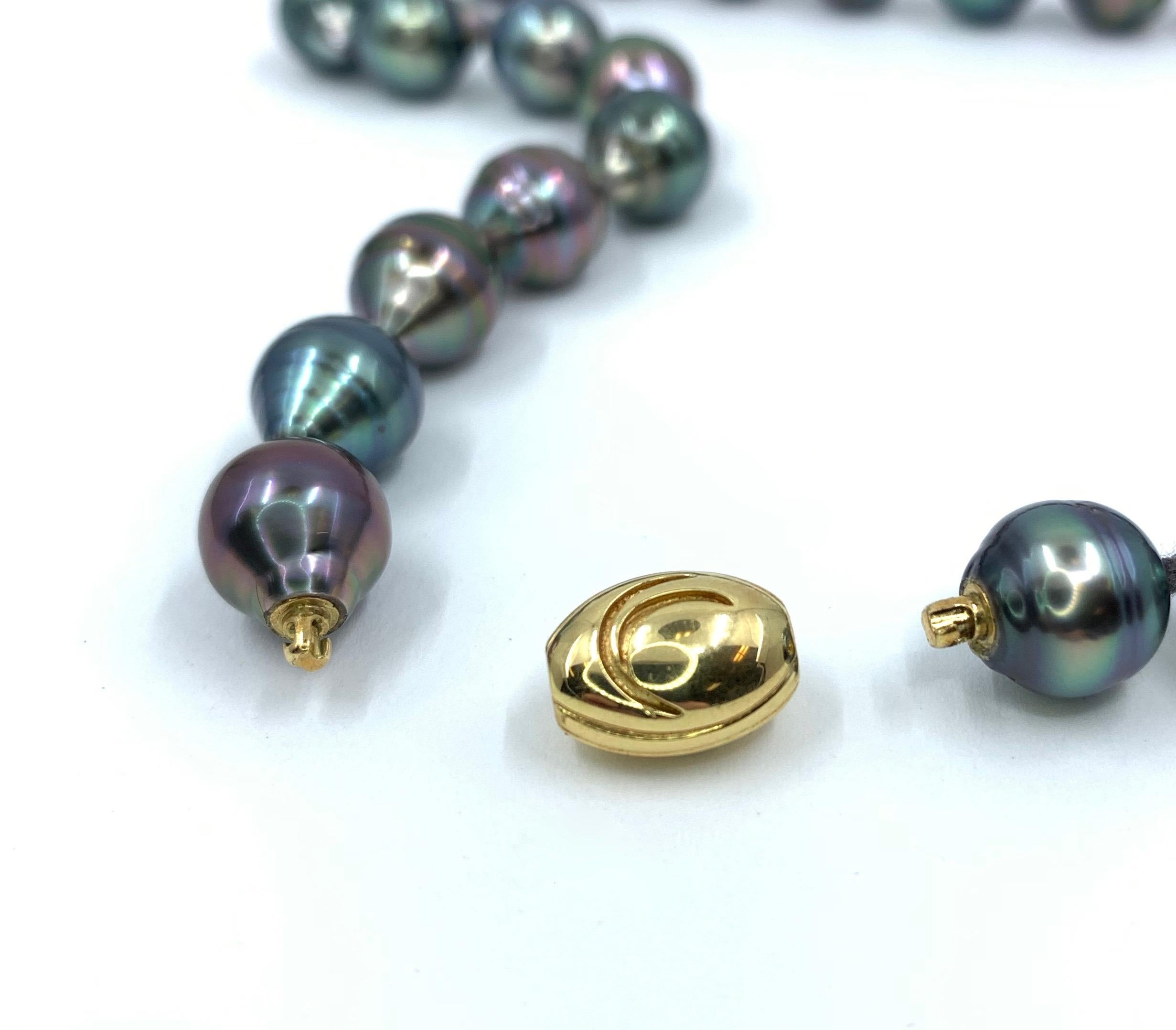 Bead Iridesse Princess Length Multicolored Tahitian Baroque Pearl Necklace