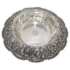 Sterling Silver S. Kirk & Son Antique Floral Repousse Bowl / Centerpiece