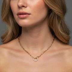 18 inch Round Paperclip 14K (or 18k upon request) Yellow Gold Link Necklace