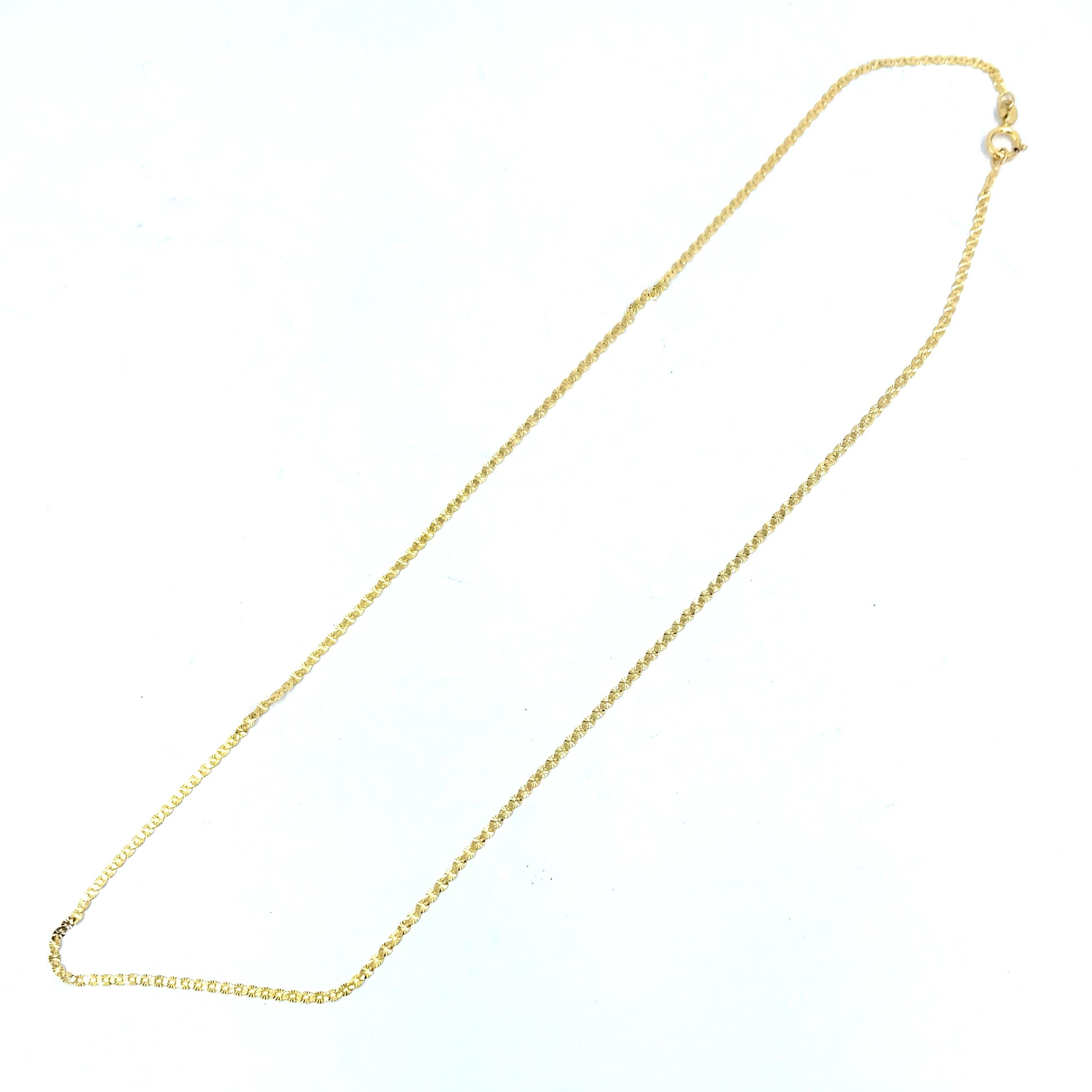 Women's or Men's 18 Inch Yellow Gold Anchor Chain For Sale