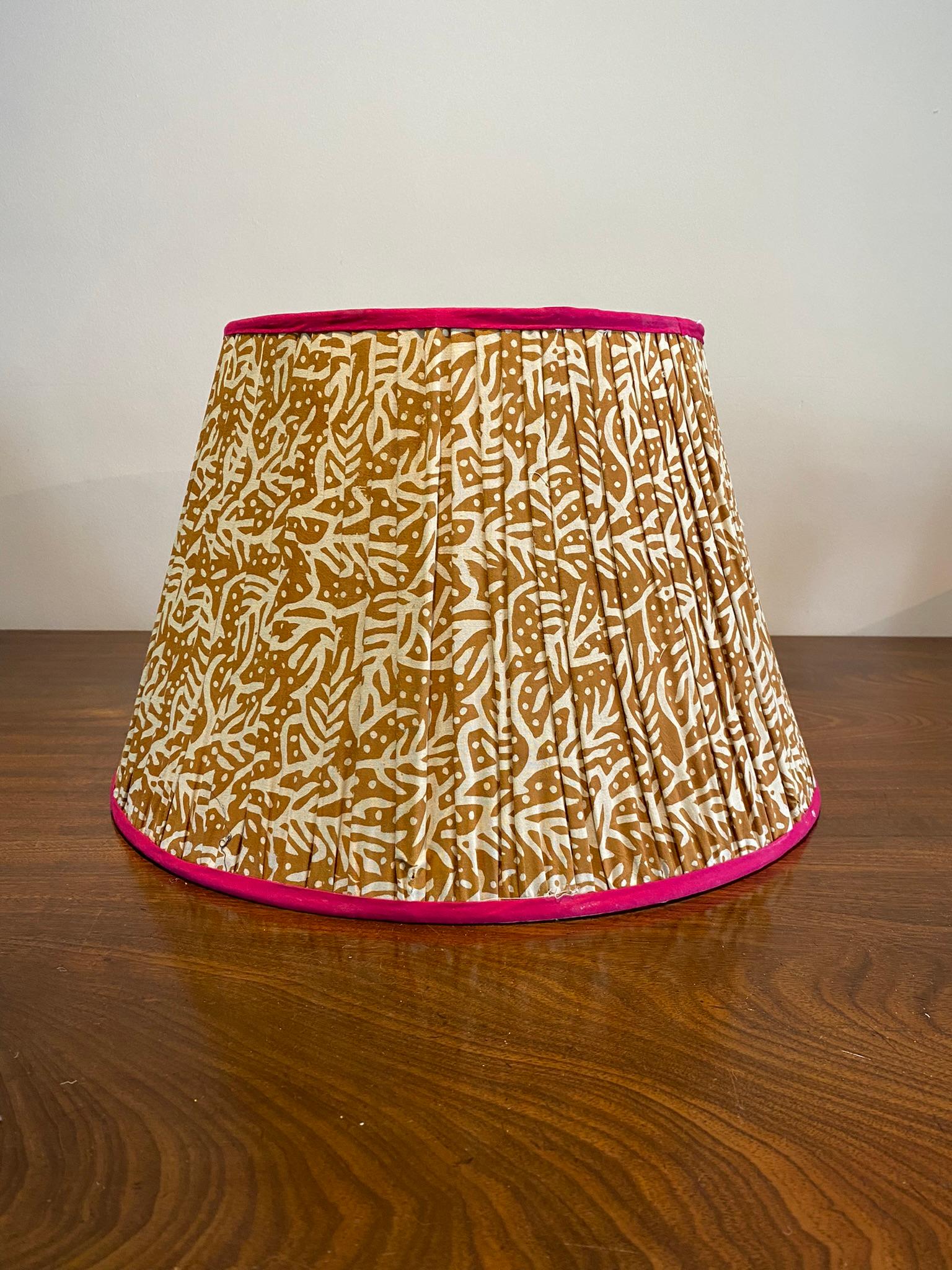18” Indian Sari lampshade with Duplex Fitting.

These are handmade lampshades made from Indian sari silks and cotton.

Due to the fact these shades are on display in my showroom and their delicate nature, they occasionally show signs of handling