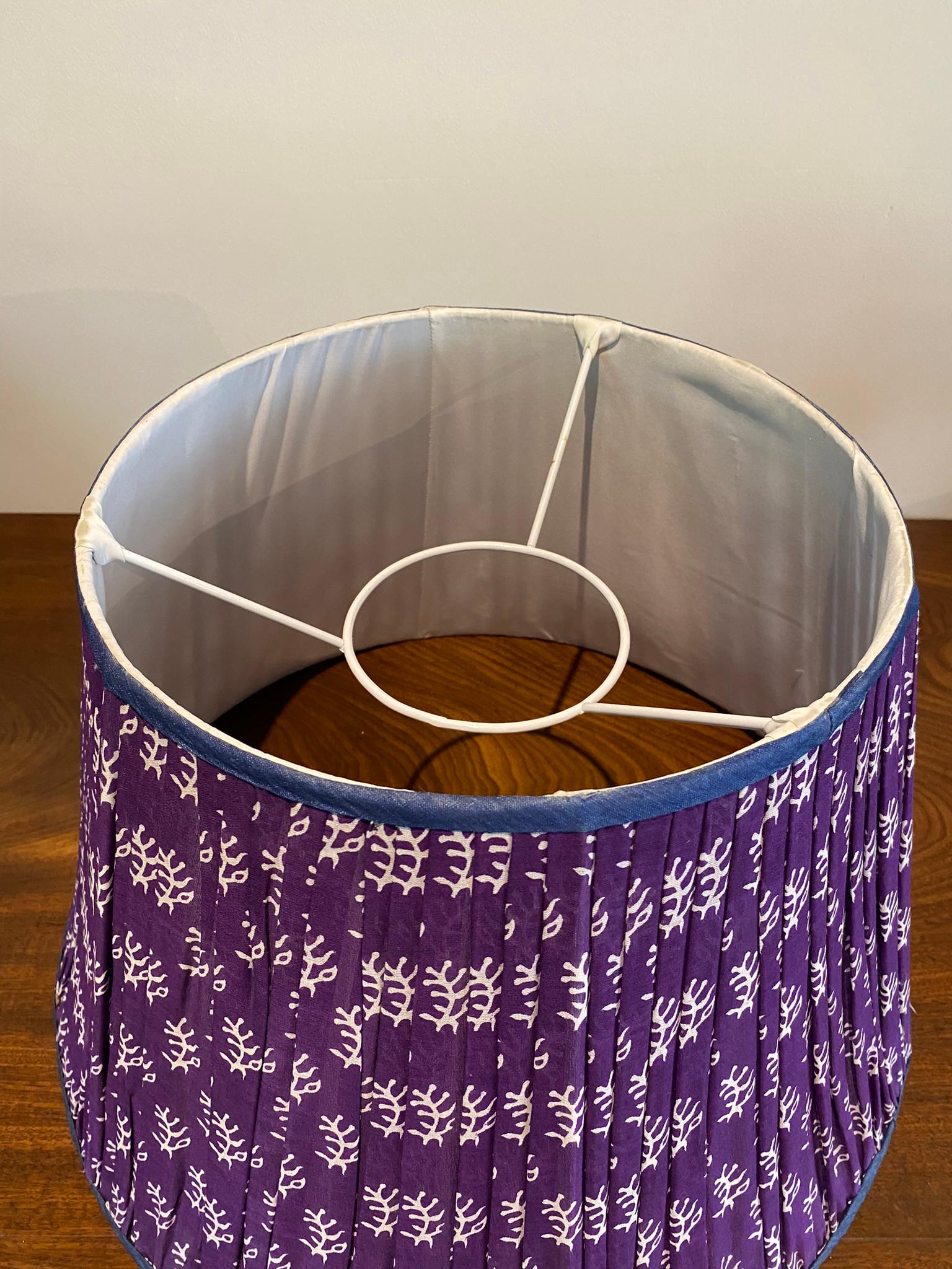 Contemporary Indian Sari Lampshade with Duplex Fitting