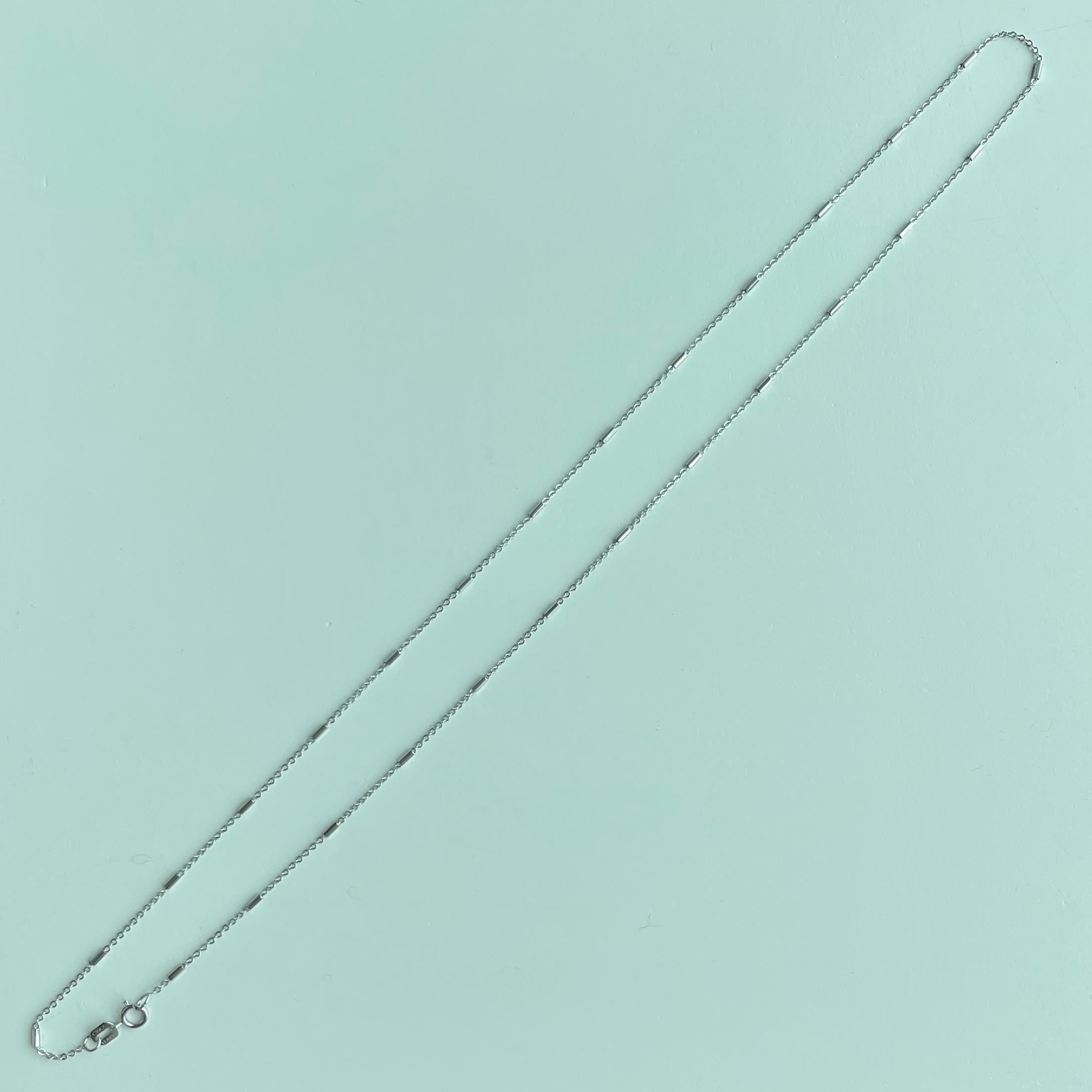 Art Déco Catena d'oro 18'' Italia - Collana in oro bianco (oro 18k 750 puro) 1.7g in vendita