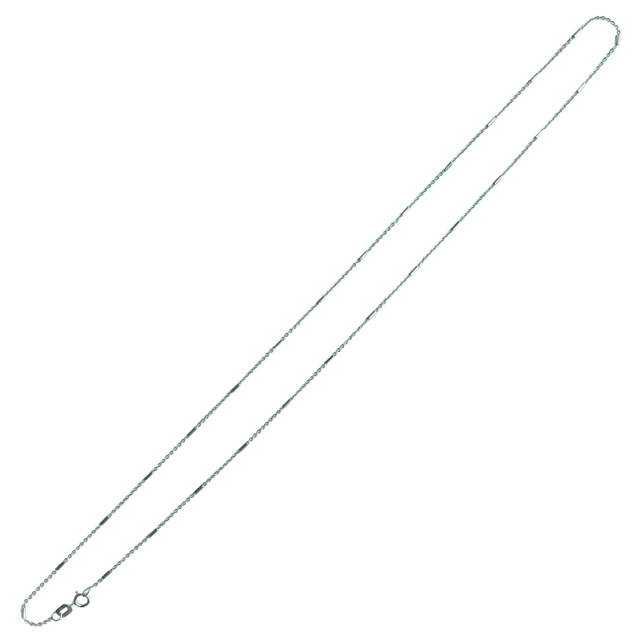 Catena d'oro 18'' Italia - Collana in oro bianco (oro 18k 750 puro) 1.7g in vendita