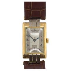 18 Jewel Tank Watch Swiss Made in 18ct Gelb & Weißgold