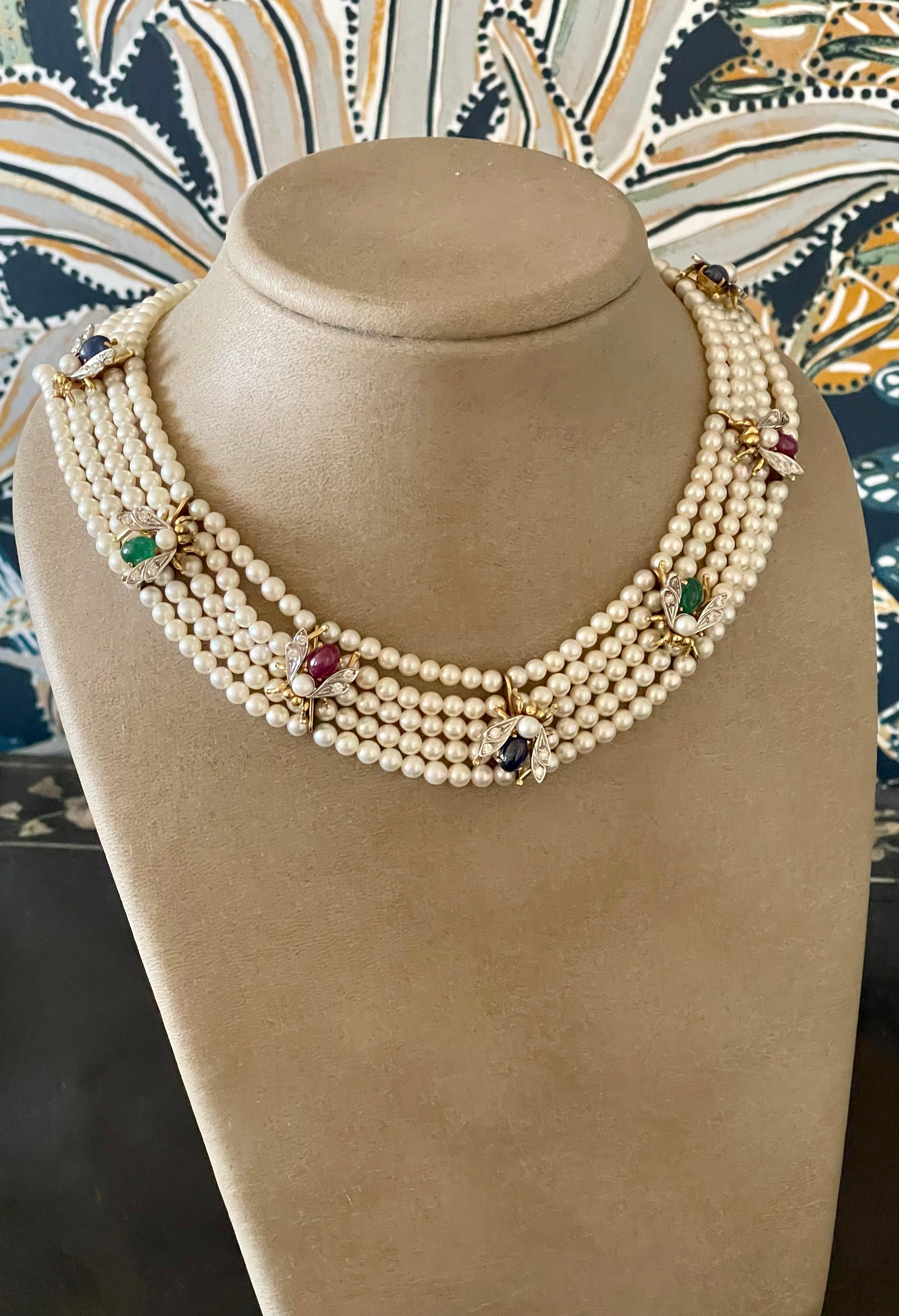 5 strand pearl necklace