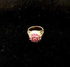 18 Karat Gold Cocktail Ring with Natural Rubys, circa 1960