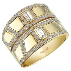 18 K Gold Monan Baguette Cut Diamond Ring