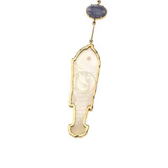 18 Karat Gold Necklace Tanzanite Ruby Mother of Pearl
