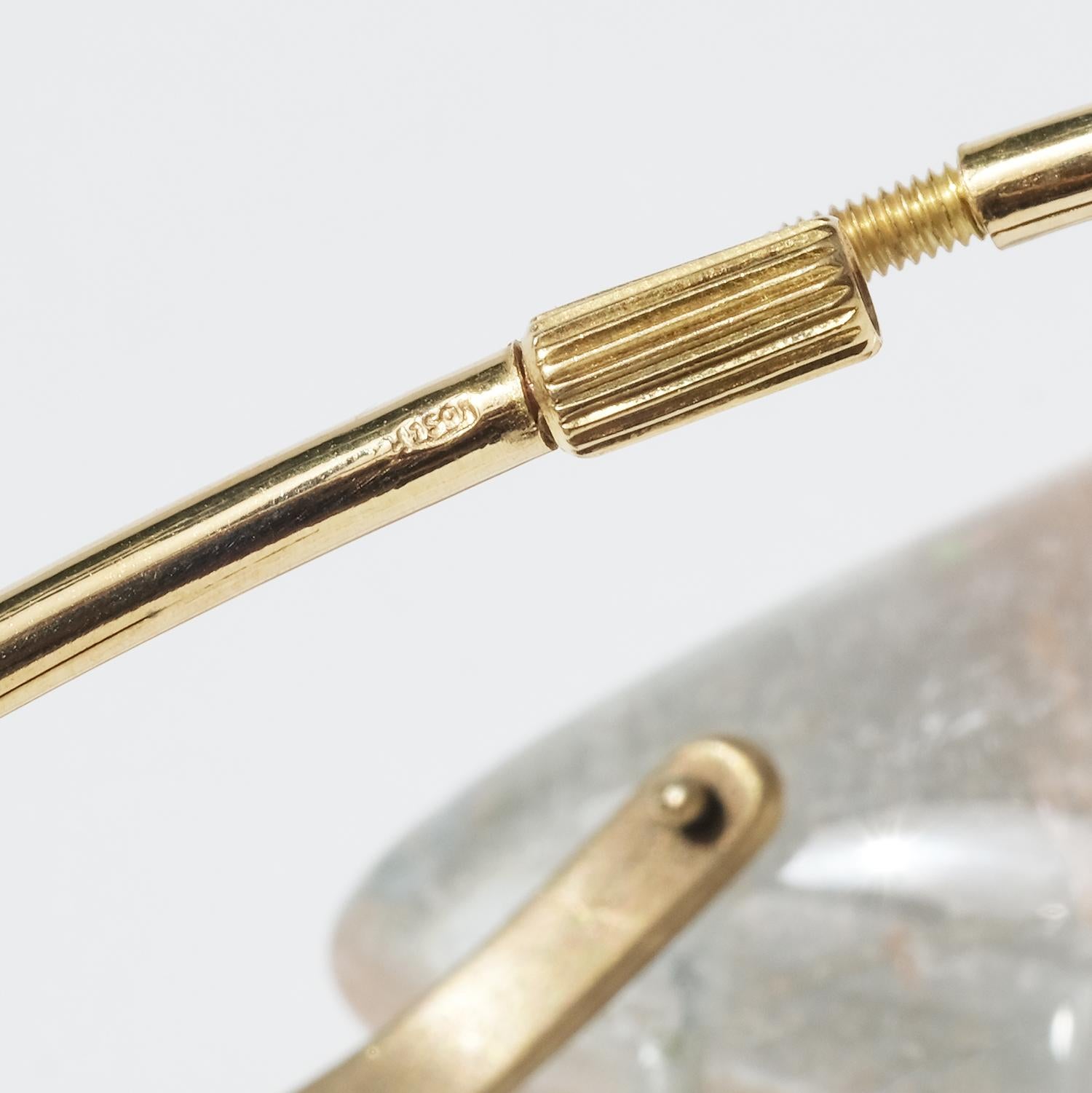 18 Karat Gold Halskette mit großem tropfenförmigem Quarzstein im Zustand „Gut“ im Angebot in Stockholm, SE