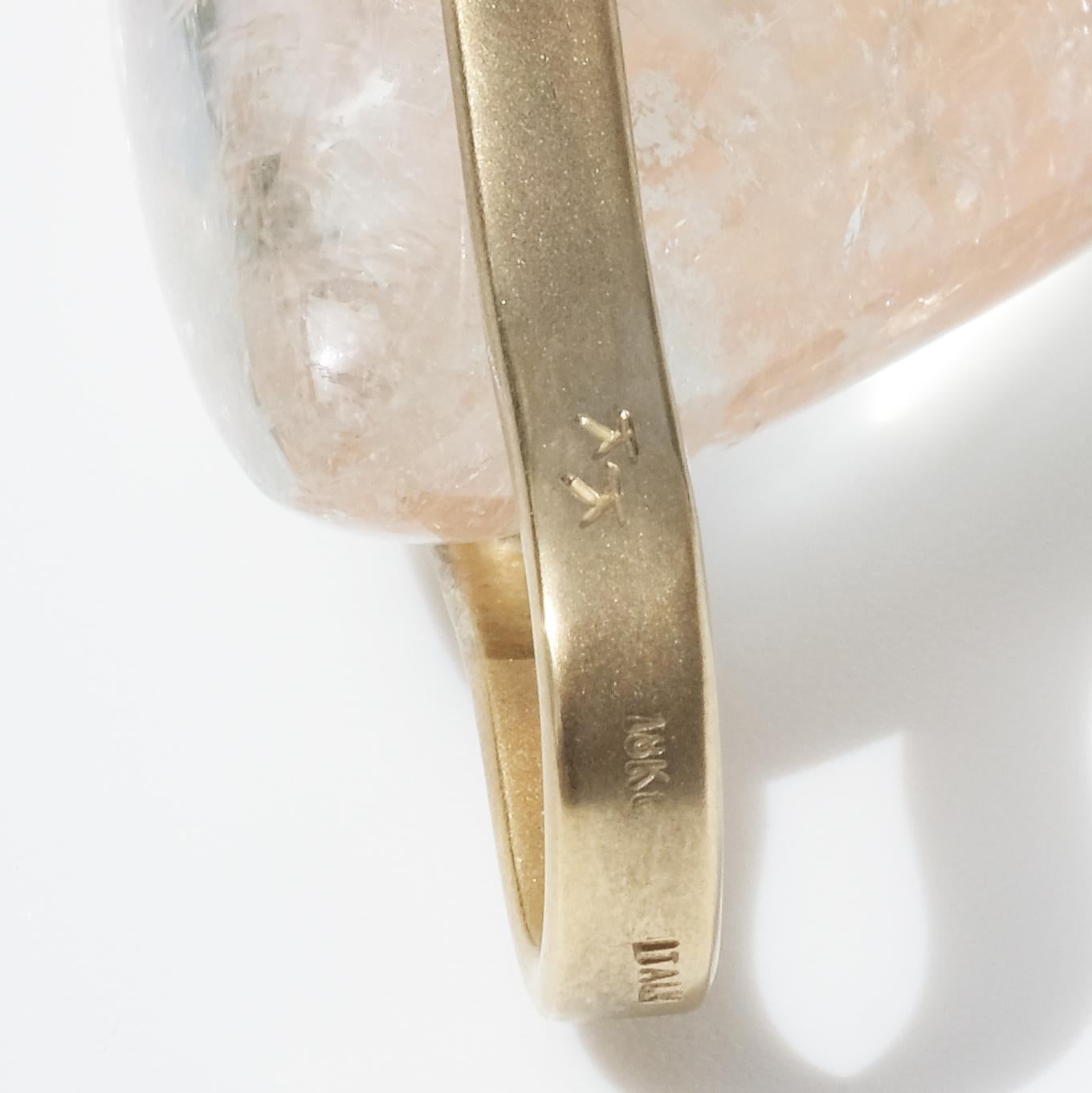 18 Karat Gold Halskette mit großem tropfenförmigem Quarzstein für Damen oder Herren im Angebot